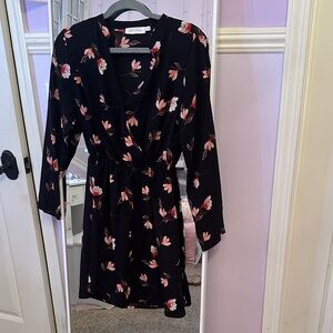 All in Favor Black Floral Dress